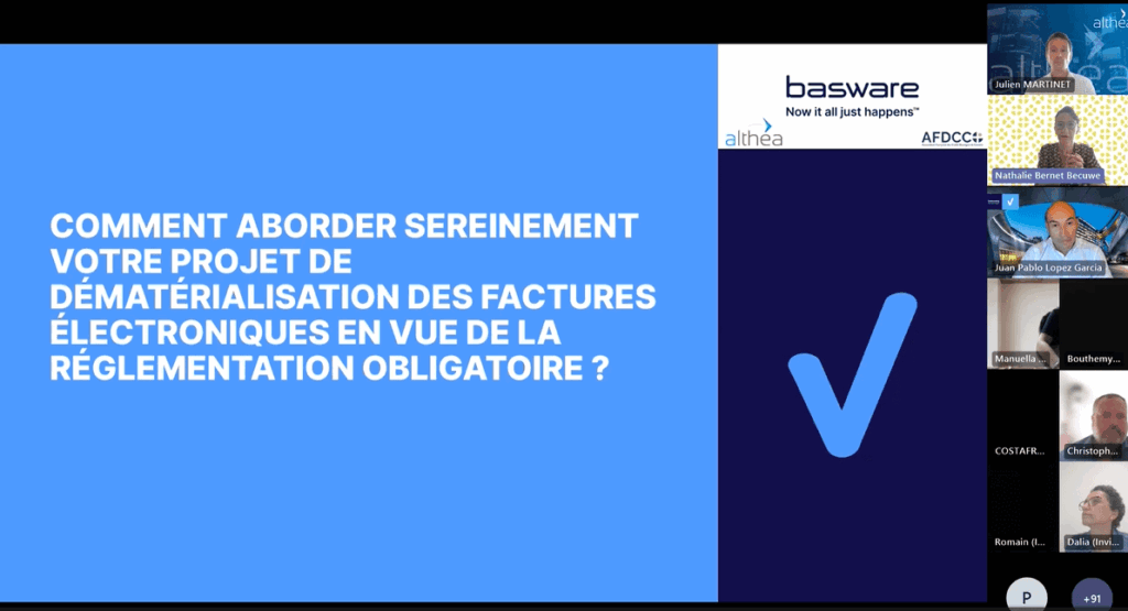 Capture d'écran du webinar sur la facturation électronique Althéa-min